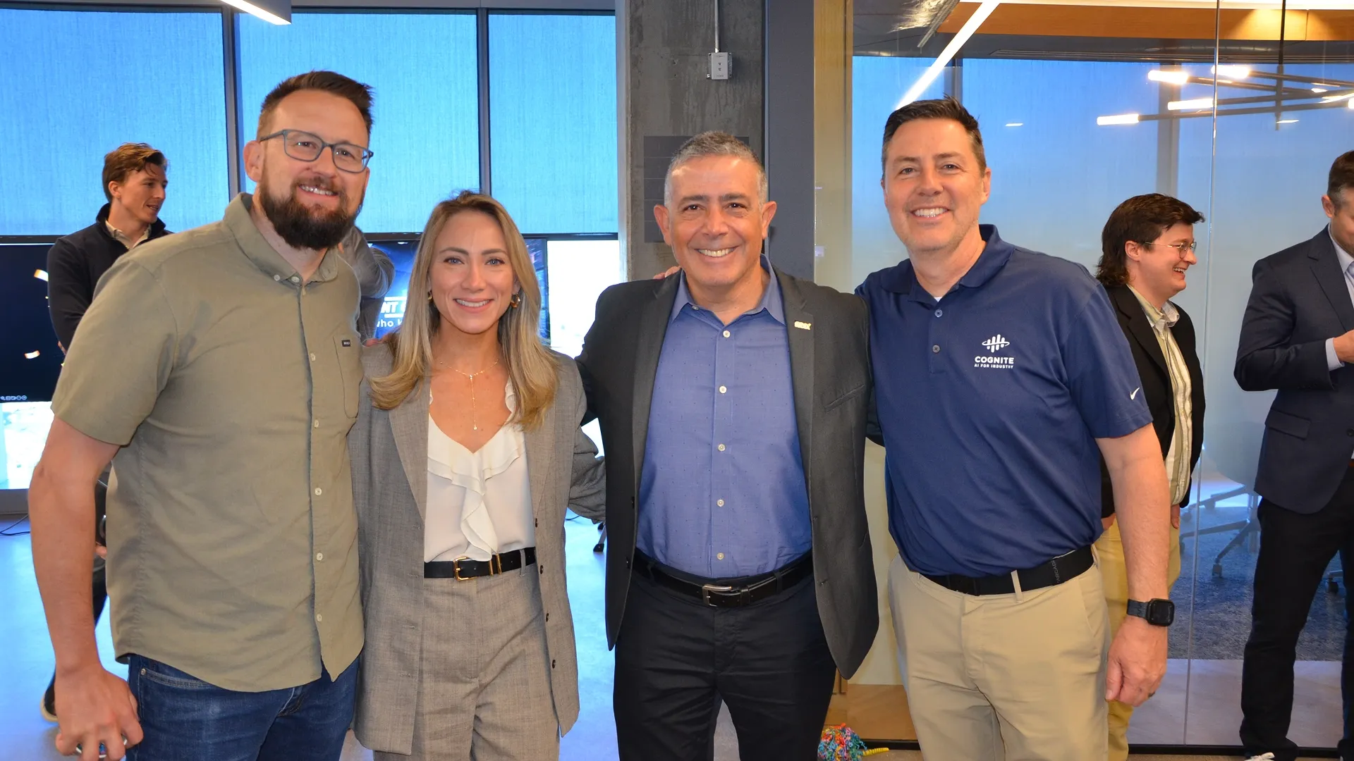 From left to right: Lee Smith, AWS Partner Business Development, Cognite; Natalia Klafke, Executive Vice President of Energy & Sustainability; Flávio Niemeyer Guimarães, Founder / Chief Practices & Alliances Officer, Radix; and Jeff Colter, Chief Financial Officer, Cognite.