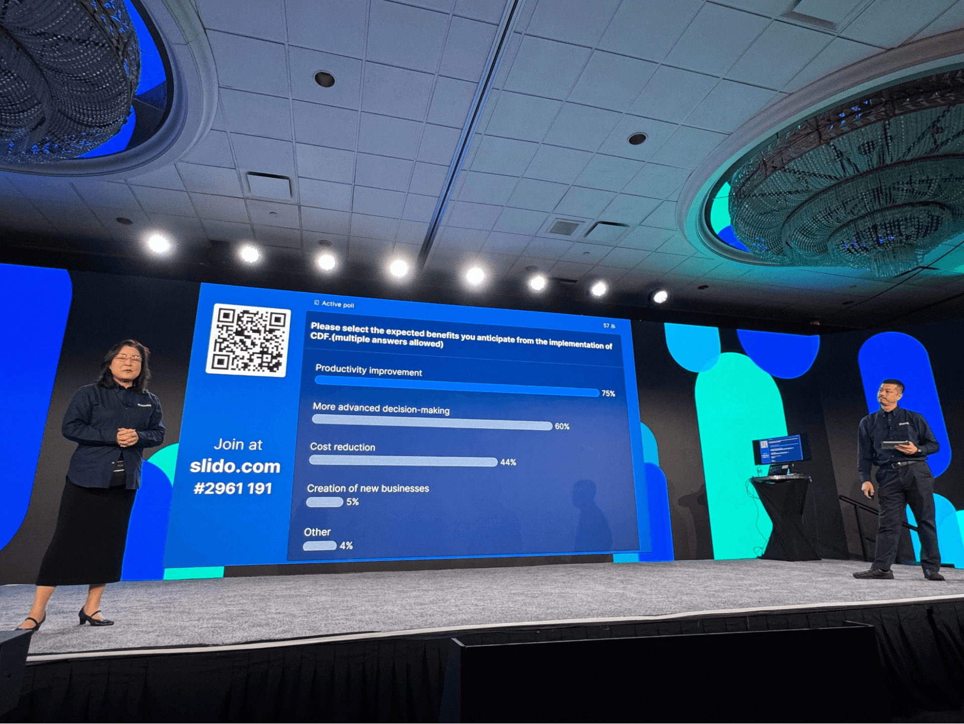 （写真左）コスモエネルギーホールディングス株式会社　常務執行役員 CDO　ルゾンカ 典子氏 / （写真右）コスモ石油株式会社　工務部 保全戦略グループ長　吉井 清英氏