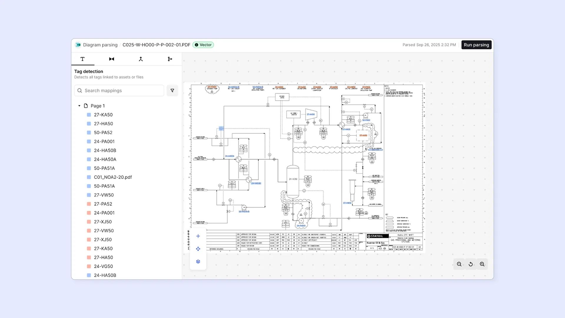 Automatic tag detection via diagram parsing